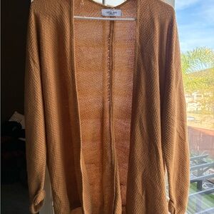 Carly Jean Los Angeles Brown Open-Front Cardigan